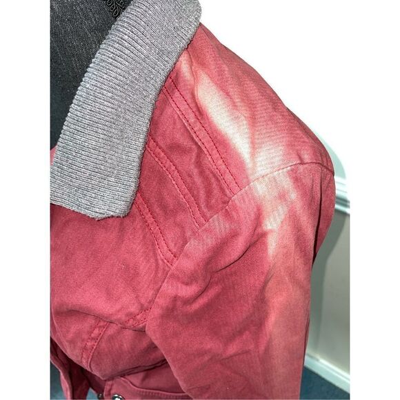 Free People Burgundy Bomber Jacket Size 6 - Picture 4 of 7